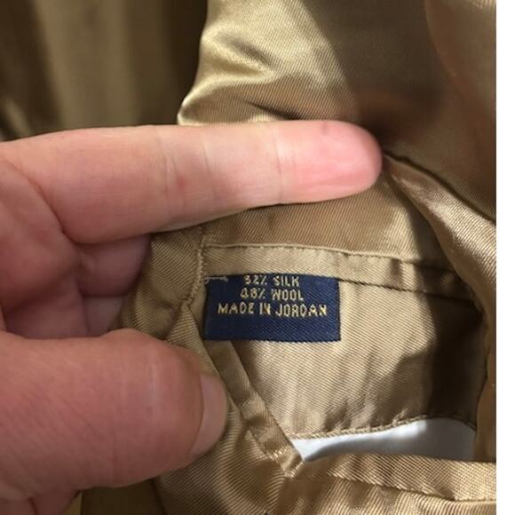 346 Brooks Brothers Silk Wool Plaid Blazer Sport Coat Suit Jacket 46 L Brown Tan - Picture 12 of 13